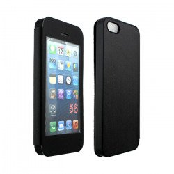 iPhone 5 / 5S Slim Touch Screen Flip Leather Case (Black)